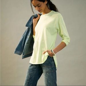 NWT Anthropology t.la tunic long sleeve chartreuse size xs